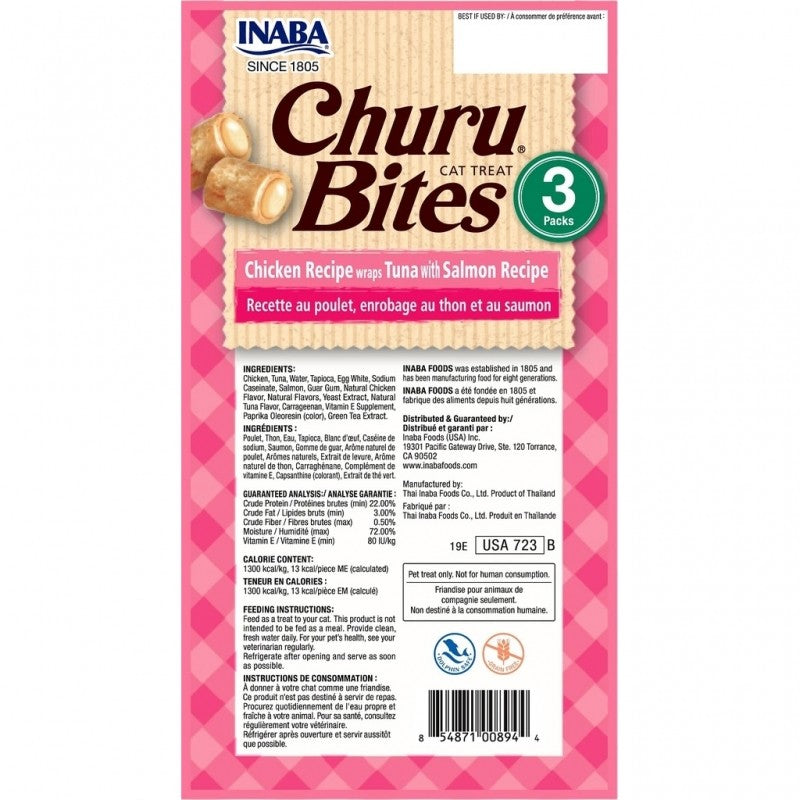 INABA Churu Bites Tuna with Salmon Cat Treats 3x10g