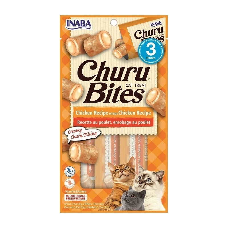 INABA Treats Churu Bites Chicken Flavor Cat Treats 3x10g