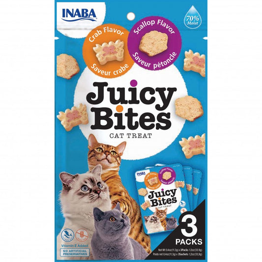 INABA JUICY BITES CAT TREATS CRAB & SCALLOP FLAVOUR 34g