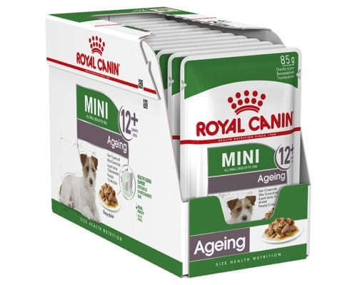 ROYAL CANIN MINI AGEING +12 WET FOOD GRAVY POUCH 12X85G