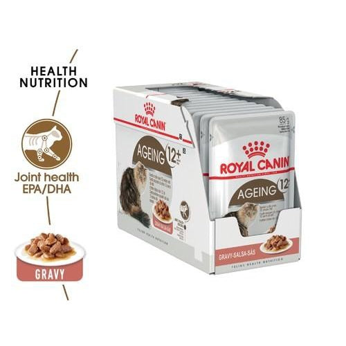 ROYAL CANIN AGEING 12+ GRAVY ADULT CAT WET FOOD 12X85G