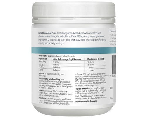 PAW BLACKMORES OSTEOCARE CHEWS 300G