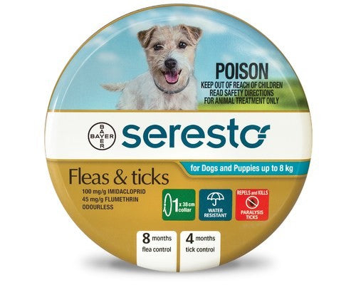 SERESTO COLLAR DOG UNDER 8KG - PAMPERED PETZ HORNSBY