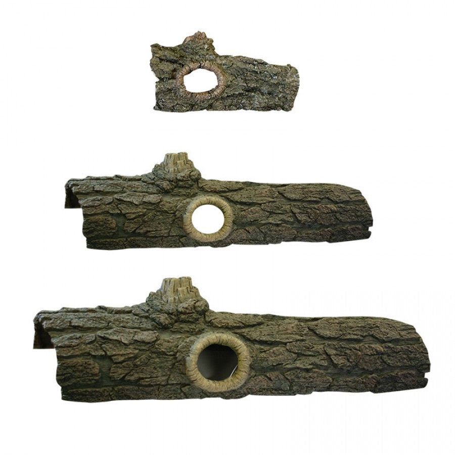 REPTILE ONE ORNAMENT LOG WITH HOLES SMALL 14.5x7x7.5CM
