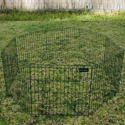 PET ONE PUPPY PEN 24X30IN X 8 PANELS 60X75CM BLACK (CLICK & COLLECT & LOCAL DELIVERY ONLY)