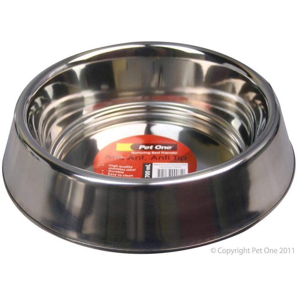 PET ONE BOWL STAINLESS STEEL ANTI ANT 700ML