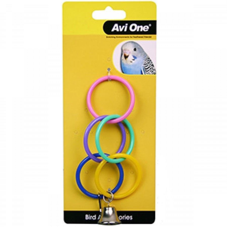 AVI ONE BIRD TOY OLYMPIC RING W BELL