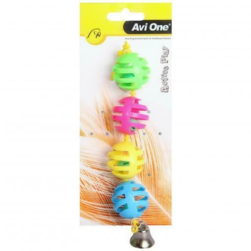 AVI ONE BIRD TOY GEO BALLS W BELL