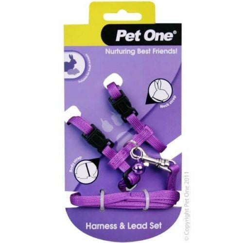 PET ONE SMALL ANIMALS RABBIT & GUINEA PIG HARNESS PURPLE