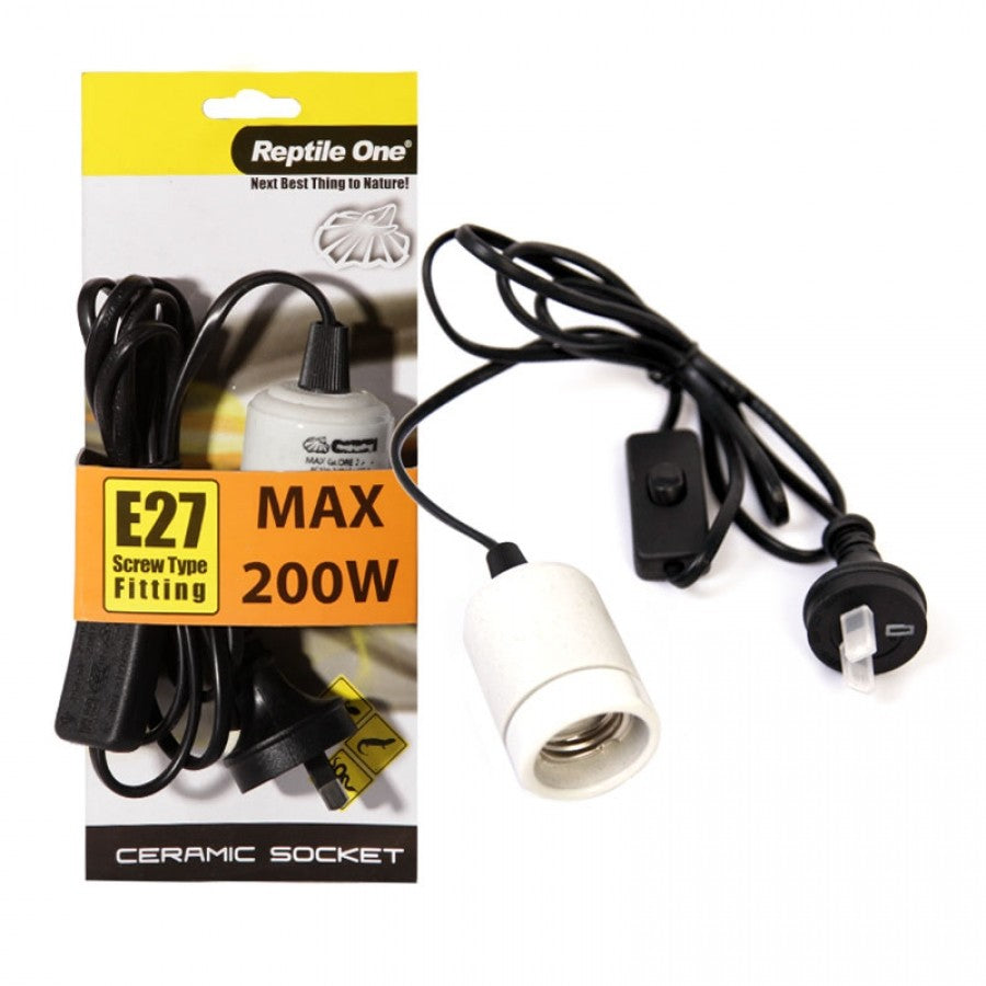 REPTILE ONE HEAT LAMP CERAMIC SOCKET SUIT UP TO 200W E27 SCREW