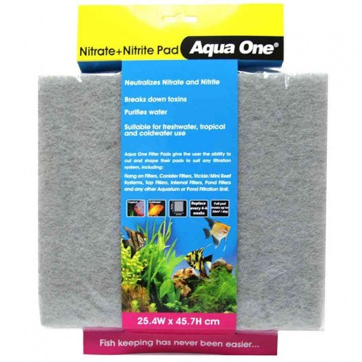 AQUA ONE NITRATE / NITRITE PAD - SELF CUT FILTER PAD 25.4W X 45.7H CM