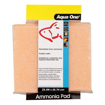 AQUA ONE AMMONIA PAD - SELF CUT FILTER PAD 25.4 W X 45.7cm H.