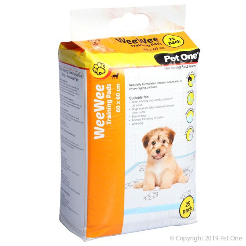 PET ONE WEEWEE TRAINING PADS 60CMX60CM 25PK