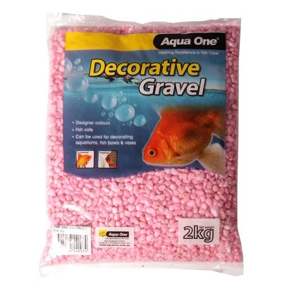 AQUA ONE DECORATIVE AQUARIUM GRAVEL METALLIC PINK 2KG