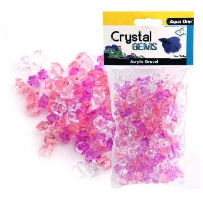 AQUA ONE ACRYLIC CRYSTAL GEMS PURPLE PASSION GRAVEL 142G