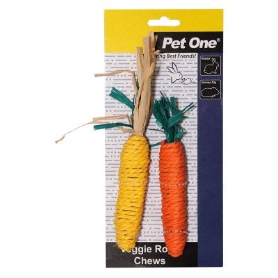 PET ONE SMALL ANIMALS TWIN ROPE VEGGIES CORN AND CARRIT 2 PACK