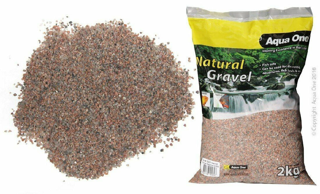 AQUA ONE NATURAL GRAVEL RED SAND 2KG