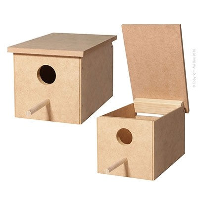 AVI ONE WOODEN SMALL PARROT NEST BOX 9W X 29D 19.5H CM