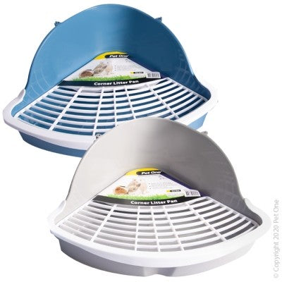 PET ONE SMALL ANIMALS CORNER LITTER PAN LARGE 34X24X14.5CMH