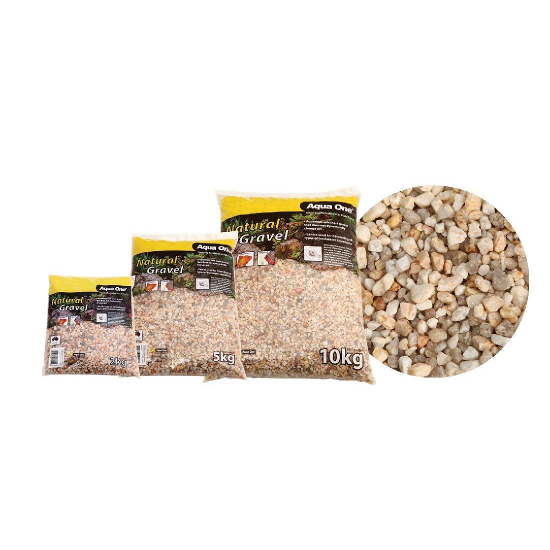 AQUA ONE NATURAL GRAVEL AUSTRALIAN GOLD LIGHT 4-6MM 2KG