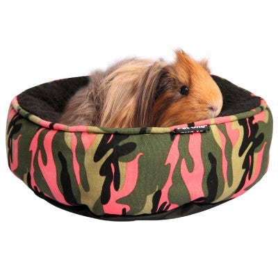 PET ONE SMALL ANIMALS BED ROUND20X20X8CM PINK CAMO