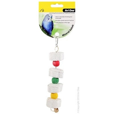 AVI ONE BIRD TOY MINERAL FLOWER KABOB 18X4X4CM