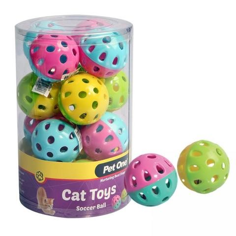 PET ONE CAT TOY SOCCER BALL CAT TOY MIXED COLOUR
