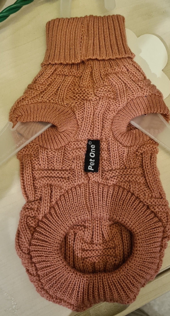 PET ONE DOG COAT KOMFYKNIT JUMPER ICELANDIC 45CM DARK PINK