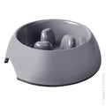 PET ONE BOWL MELAMINE ROUND SLOW DOWN FEEDER 140ML LIGH GREY