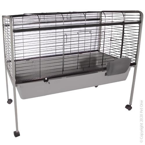 SMALL ANIMAL HUTCH 105X53.5X90.5CM W WHEELS LIGHT GREY (CLICK & COLLECT & LOCAL DELIVERY ONLY)
