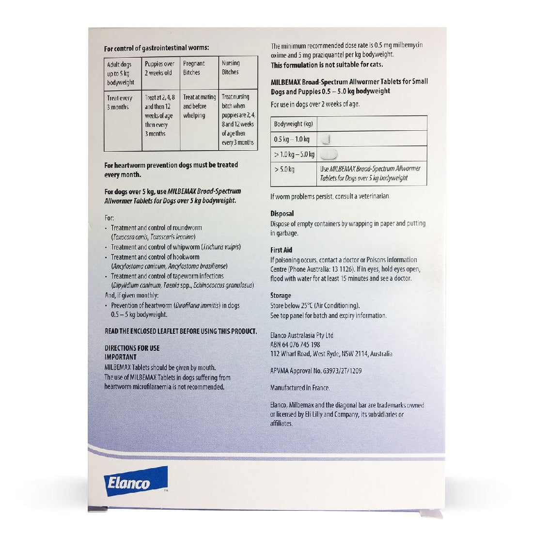 MILBEMAX FLAVOURED WORMING TABLETS FOR DOGS 0.5-5KG 2 PACK