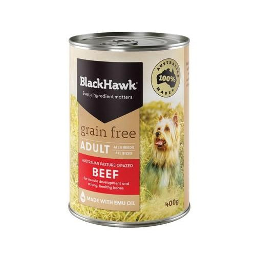 BLACK HAWK DOG GRAIN FREE BEEF 400G