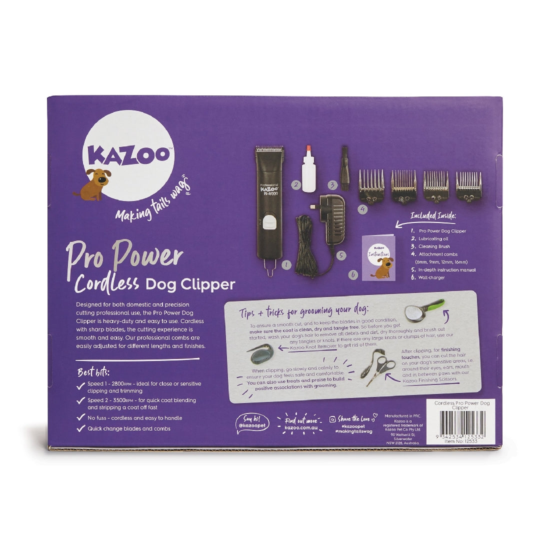 KAZOO PRO POWER CORDLESS PET CLIPPER