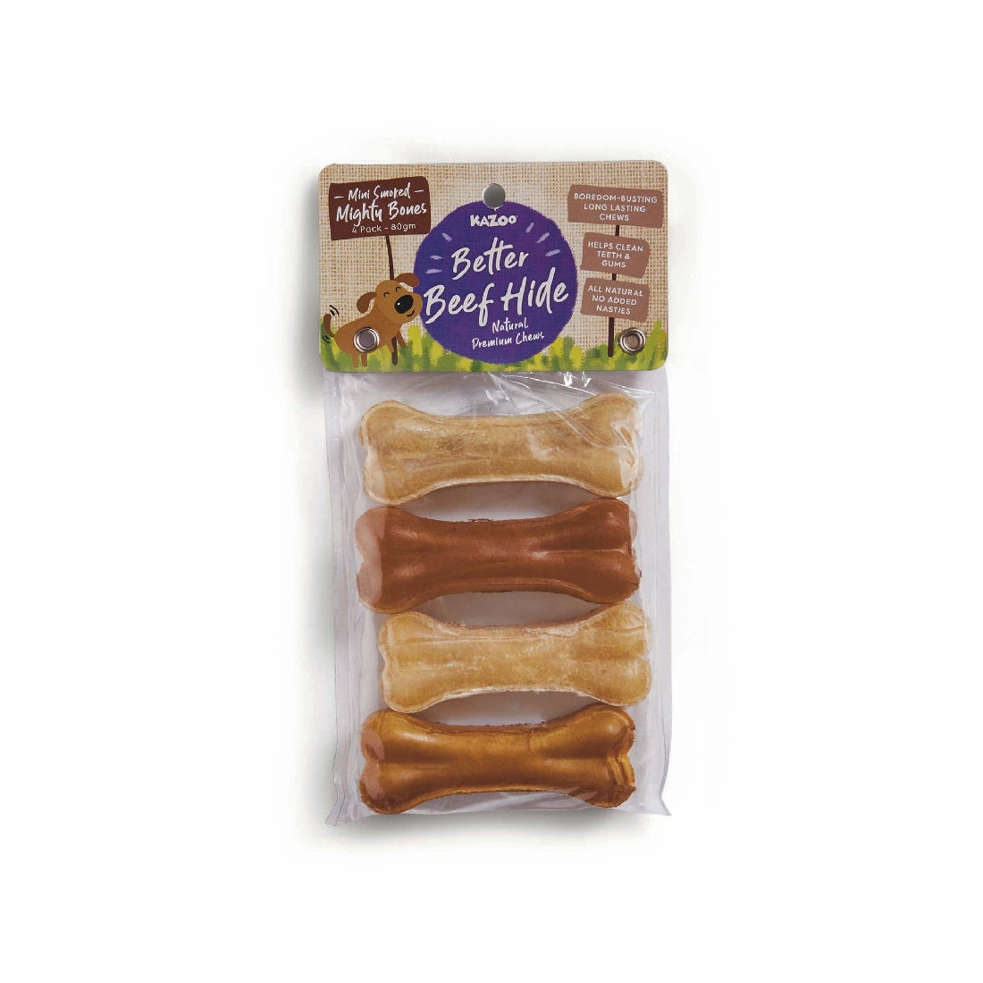 KAZOO SMOKED MIGHTY PRESSED BONE 8CM 80GM 4PK