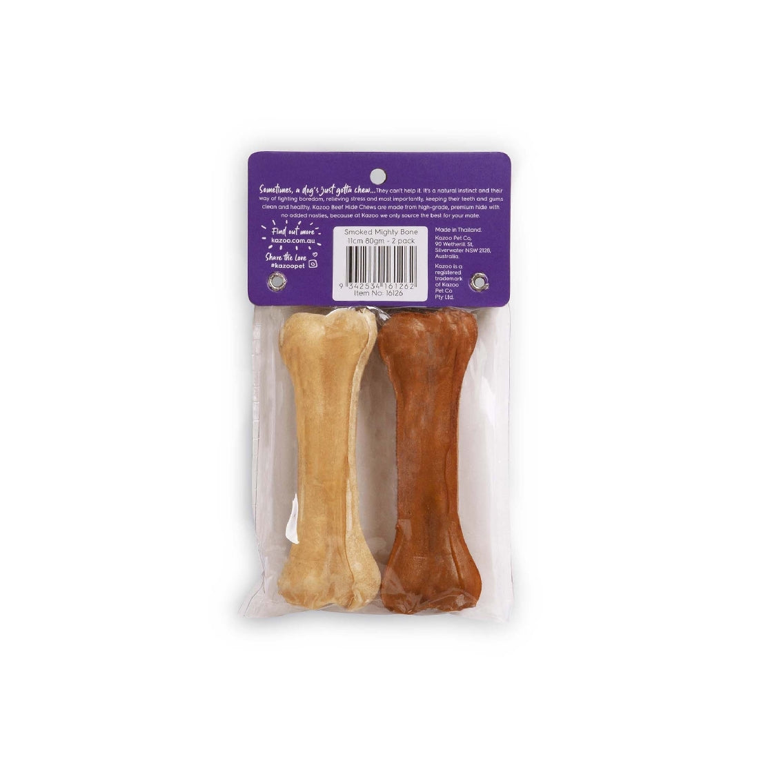 KAZOO SMOKED MIGHTY PRESSED BONE 11CM 80GM 2PK