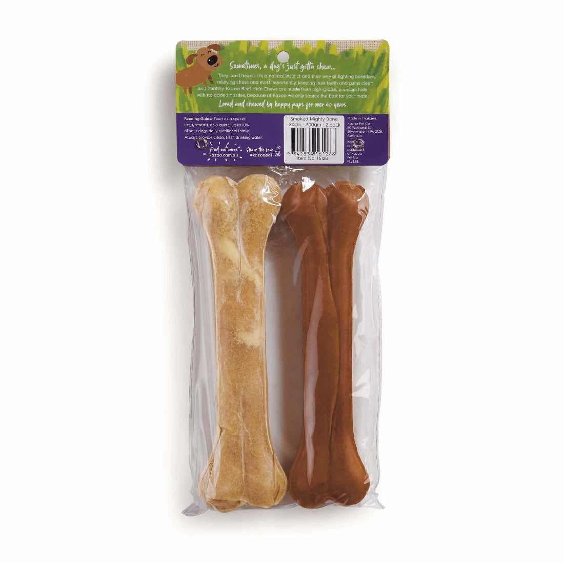 KAZOO SMOKED MIGHTY PRESSED BONE 20CM 300GM 2PK