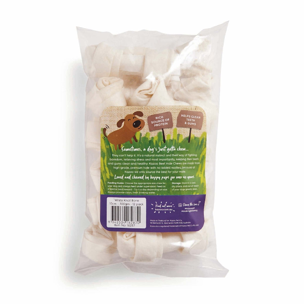 KAZOO WHITE KNOT BONE 10CM 300GM 12PK