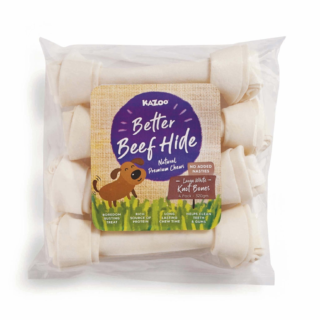 KAZOO WHITE KNOT BONE 20CM 370GM 4PK