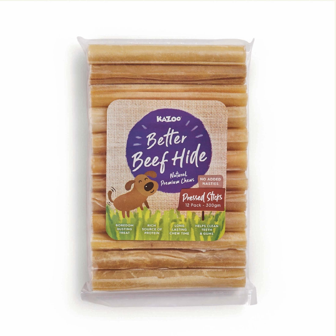 KAZOO NATURAL PRESSED STICK 12CM 300G 12PACK