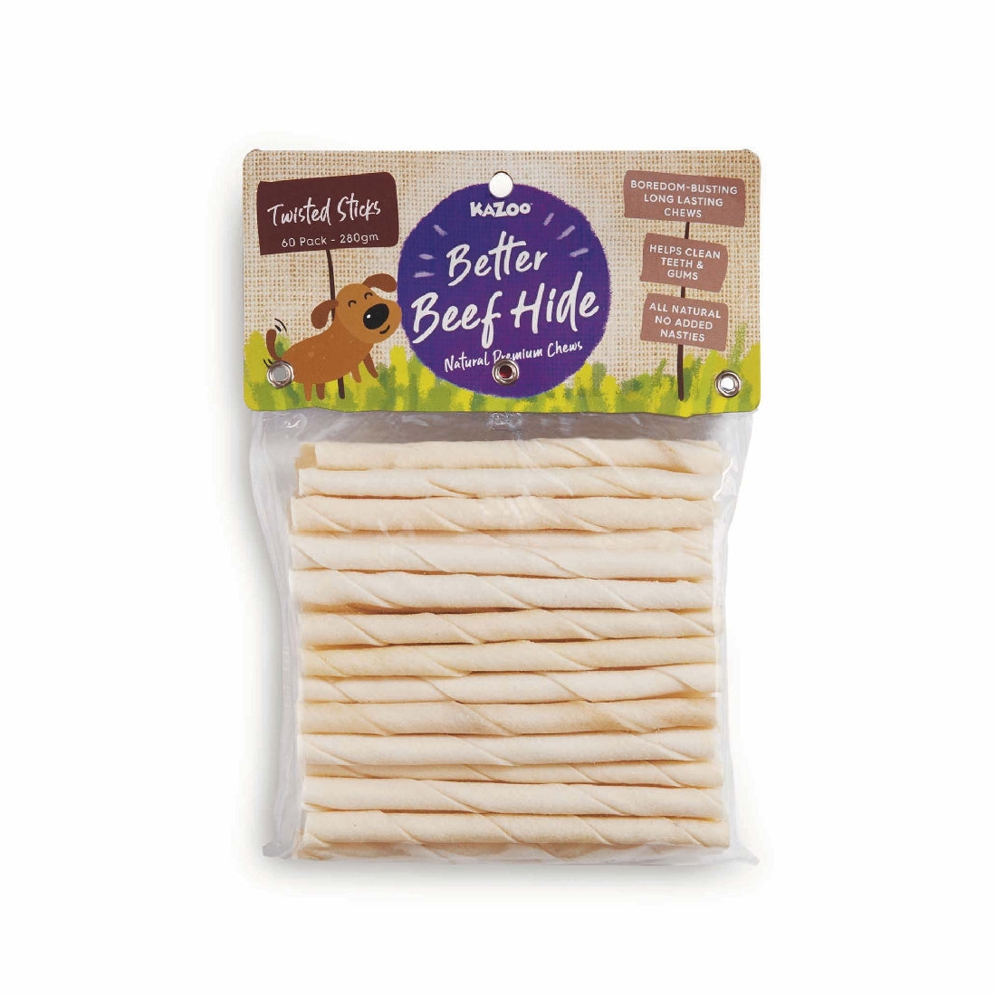 KAZOO WHITE TWISTED STICK 11CM-380G 50Pk