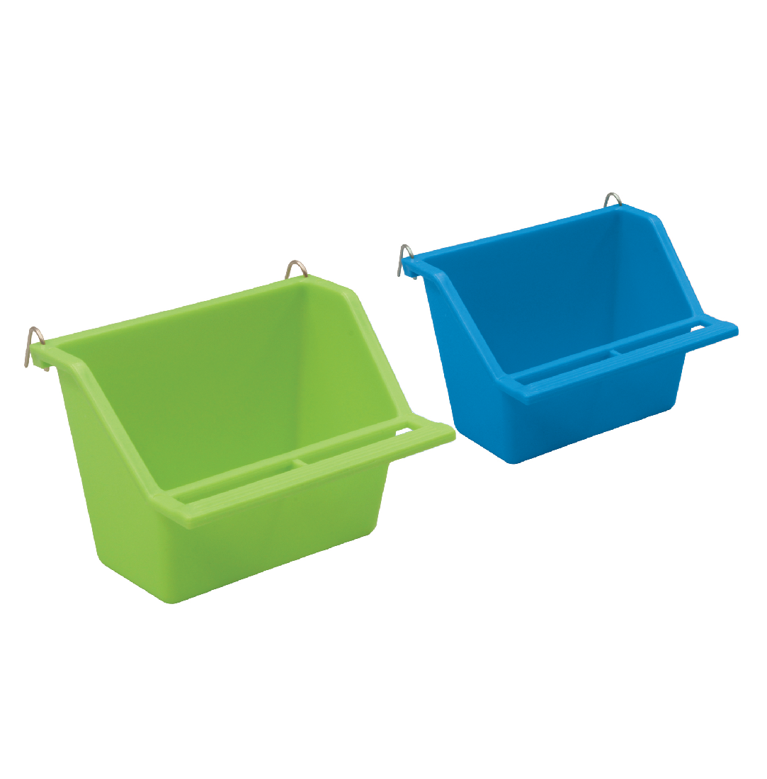 KAZOO RECTANGULAR FEEDER LARGE GREEN/BLUE 2PK