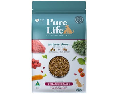 PURE LIFE NATURAL BOOST DRY ADULT DOG FOOD OUTBACK KANGAROO 1.8KG