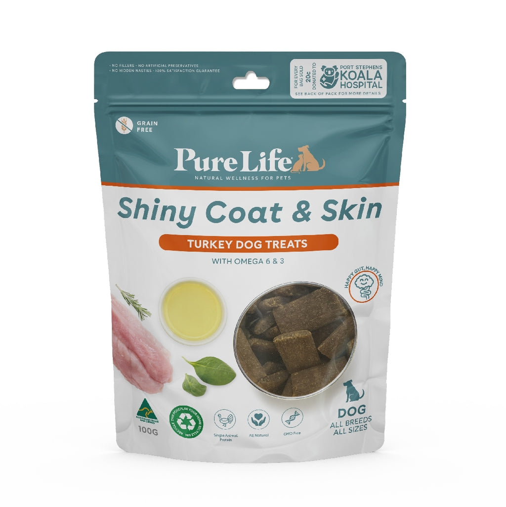 PURE LIFE DOG TREATS SHINY COAT & SKIN 100G