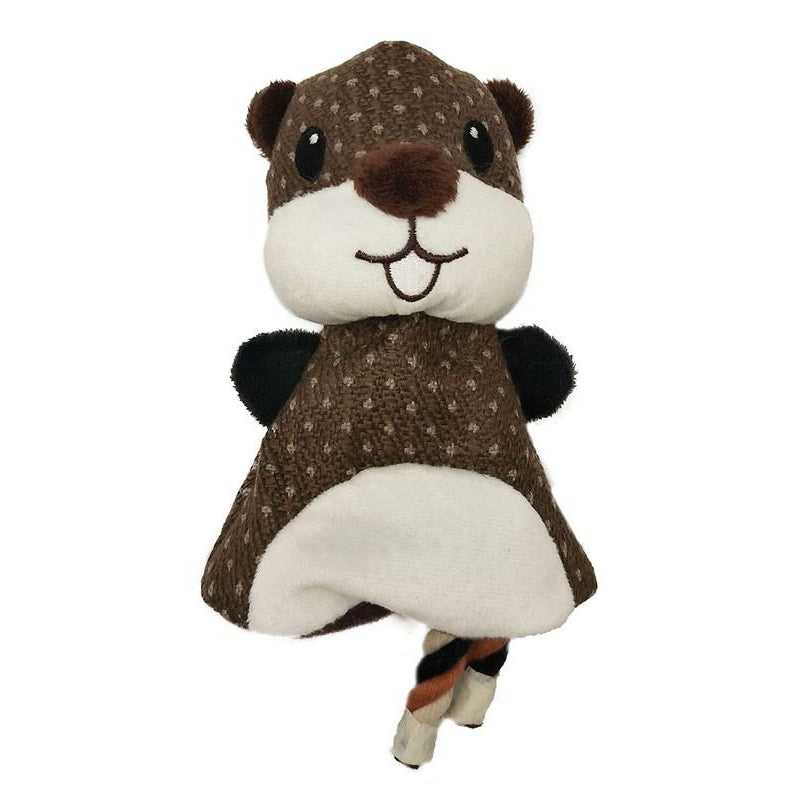 FURRY FACE ROPE RASCAL BEAVER CHEW DOG TOY
