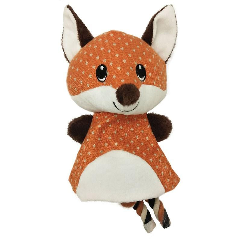 FURRY FACE ROPE RASCAL FOX CHEW DOG TOY