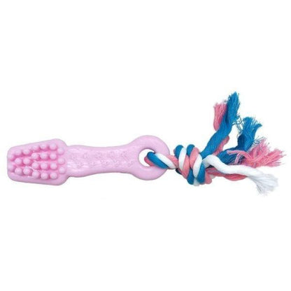 FURRY FACE DOG TOYS LIL PUPS TOOTHBRUSH PINK 13CM
