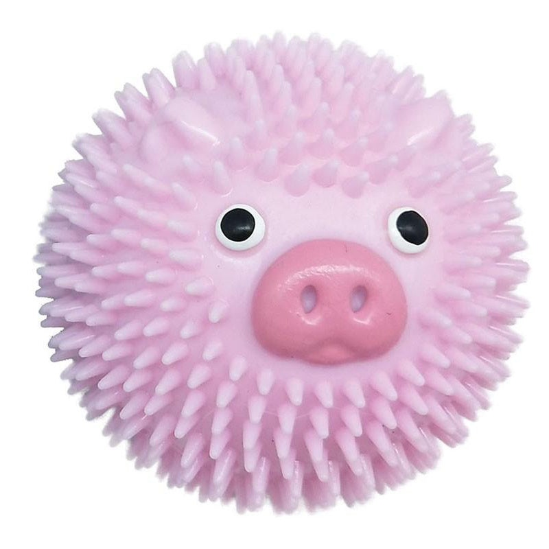 FURRY FACE DOG TOYS LIL PUPS PIGLET BALL PINK