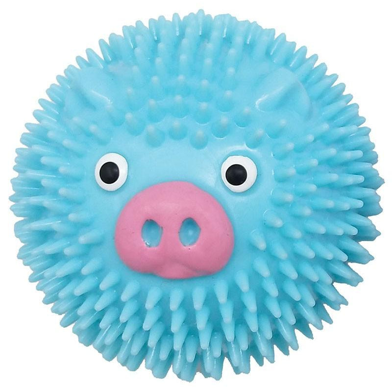 FURRY FACE DOG TOYS LIL PUPS PIGLET BALL BLUE
