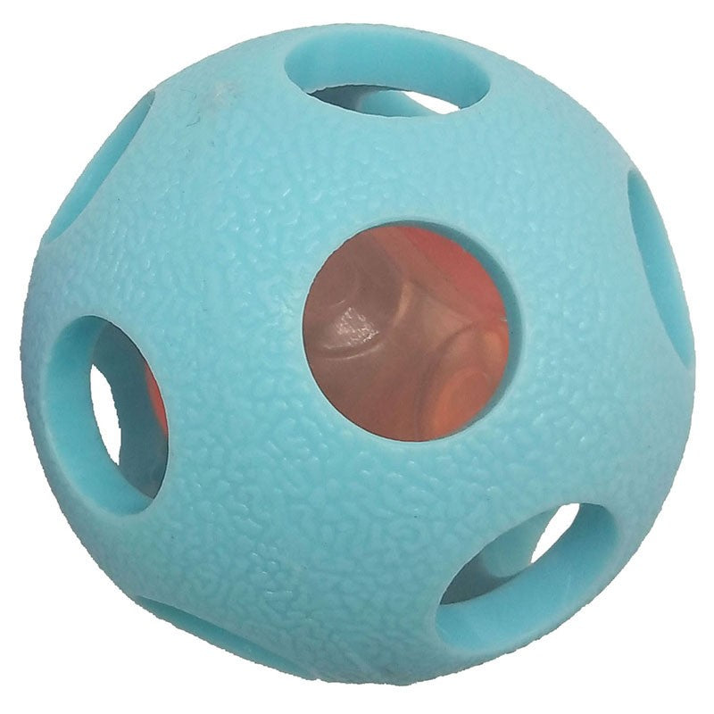 FURRY FACE DOG TOYS LIL PUPS FLASHING BALL BLUE