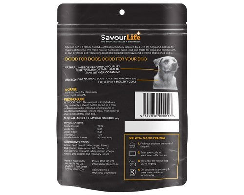 SAVOURLIFE AUSTRALIAN BEEF FLAVOUR BISCUITS 500G